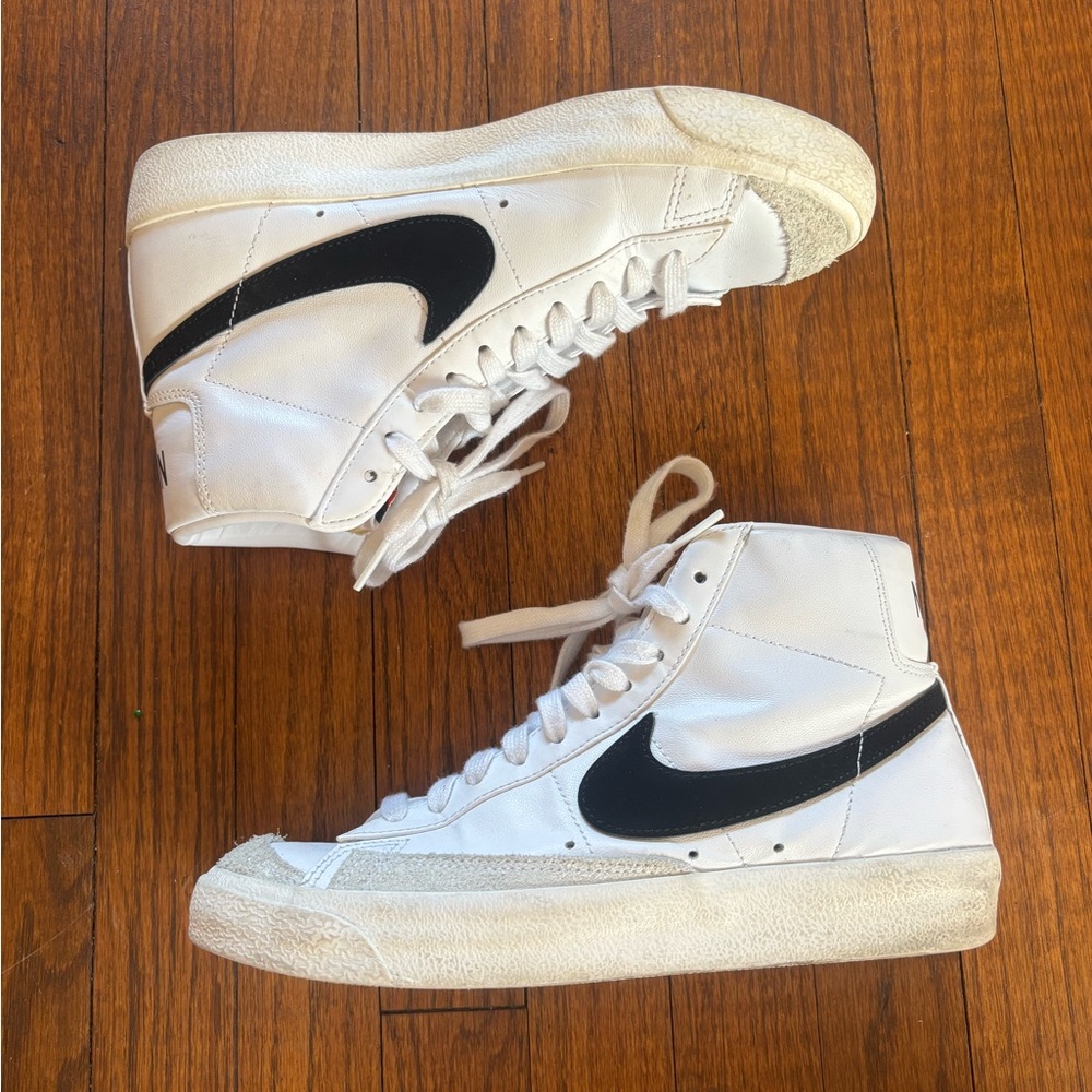 Nike White and Black High-Top Sneakers